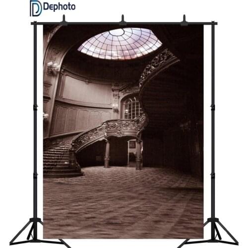 DePhoto vinyl cloth Retro castle ladder wedding photography backdrops for children party indoor photo studio portrait background