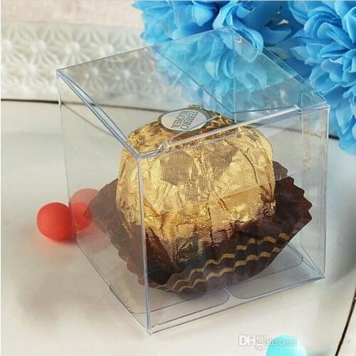 Top Quality 7CMX7CMX7CM Clear Wedding Party Favors Boxes PVC candy Box Plastic fruit Containers Jewelry Gifts Packaging Box