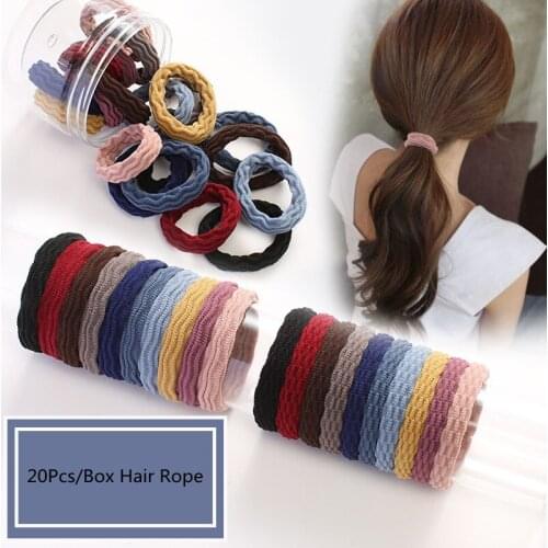 20Pcs/Lot Women Hair Ropes Accessories Wavy Rubber Elastic Hair Bands Scrunchie Ties Rings Girls Ponytail Holders10 Colors
