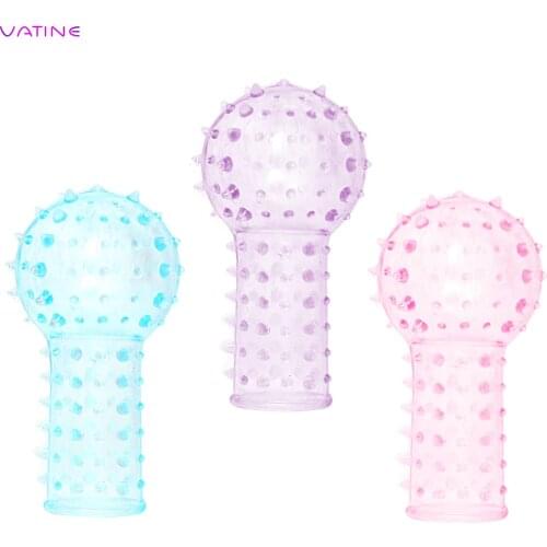 IKOKY Adult Sex Toys for Women Sex Product Spike Glove 3Pcs/Set G-spot Massage Gloves Penis Extension Barbed Finger Sleeve