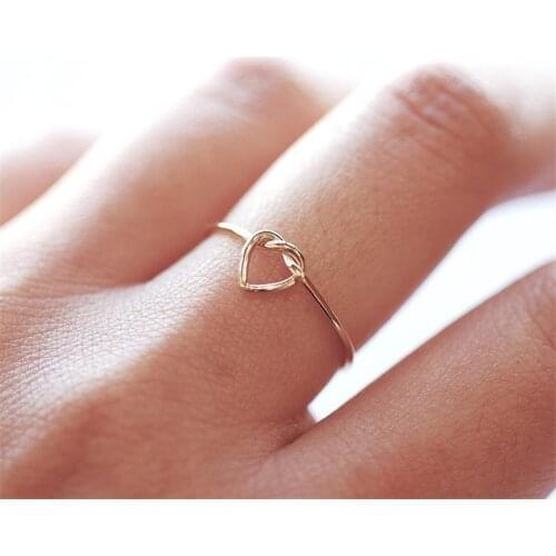 14K gold filled Heart-shape Ring Boho Knuckle Ring Gold Jewelry Anillos Mujer Minimalistic Stacking Bohemian Ring for Women