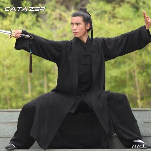 25 Colors 3 Pieces Tai Chi Uniform Kung Fu Jacket and Pants with Long Vest Martial Arts Wing Chun Suit