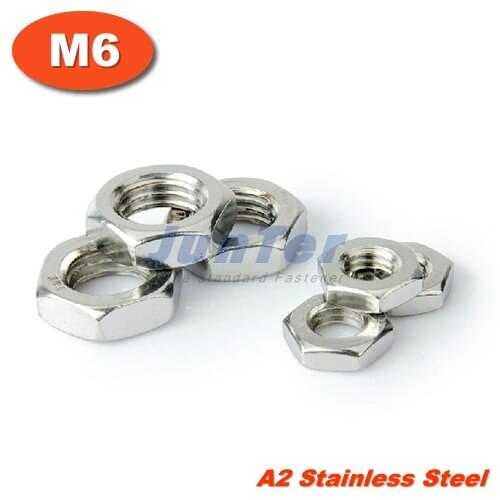 500pcs/lot DIN439 M6 Stainless Steel A2 Hex Thin Nuts METRIC
