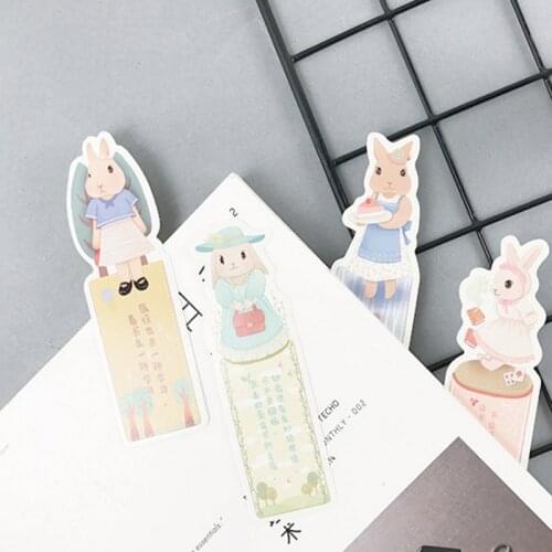 8packs/box Creative Cute Rabbit Animals Bookmarks For Books Paper Page Marker Stationery School Supplies Free Shipping