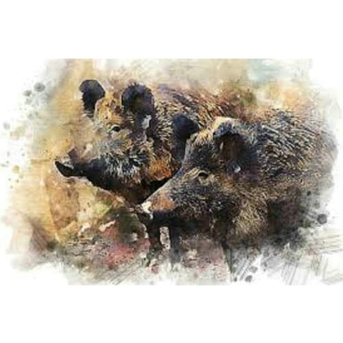 DIY 5D Diamond Painting cross stitch"Wild boar"Needlework Craft Full Square Diamond Mosaic animal Embroidery Home Decoration