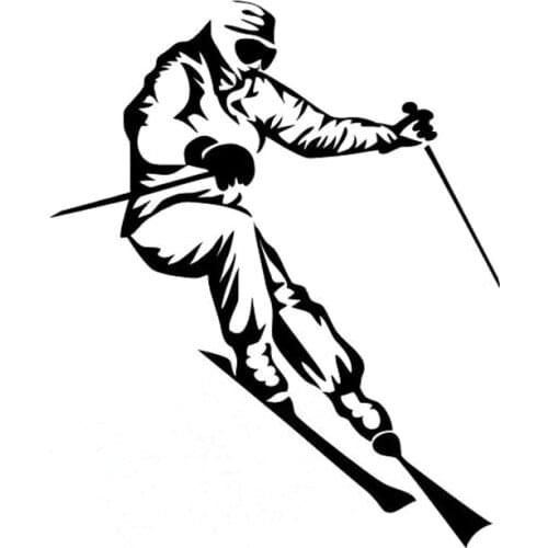 Car Stickers Fashion Fun Ski Sports Car Decoration Accessories Decals Creative Sunscreen Waterproof Black/white, 15cm*12cm