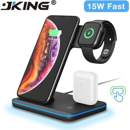 New Qi Wireless Charger For Iphone X 8 Xiaomi Samsung Quick Charge 3.0 Fast Charger Dock Station For Apple Airpods Watch 4 3 2 1