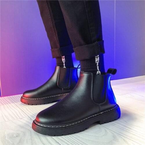 Chelsea Boots Men Shoes Comfy Elastic Suede Mens Boots 2021 Autumn Fashion Shoes Man Classic Original Design Men Boots 39-44