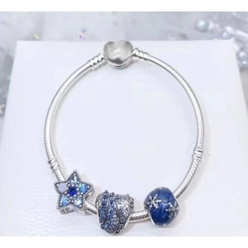 Blue Dot Rhinestone Love Lady Bracelet, European and American Fashion Simple DIY Beautiful Lady Jewelry, Brand Bracelet Gifts