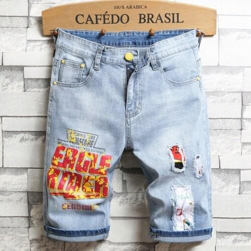 High Quality pantalon corto hombre Denim Shorts Knee Length Jeans Homme Summer Casual Shorts Jean Men