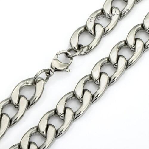 11/13/15mm Stainless Steel Necklace Curb Chain Manly Mens Necklace Wholesale Gift Jewelry Jewellery LKNM37