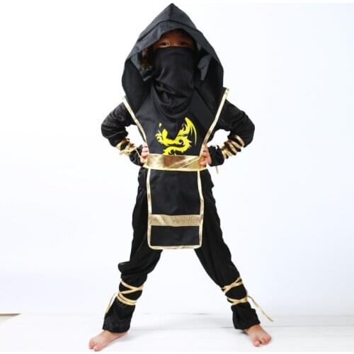 Black Ninjago Costume Boys Clothes Sets Halloween Costume for Kids Cosplay Anime Fancy Party Clothes Ninja Suits