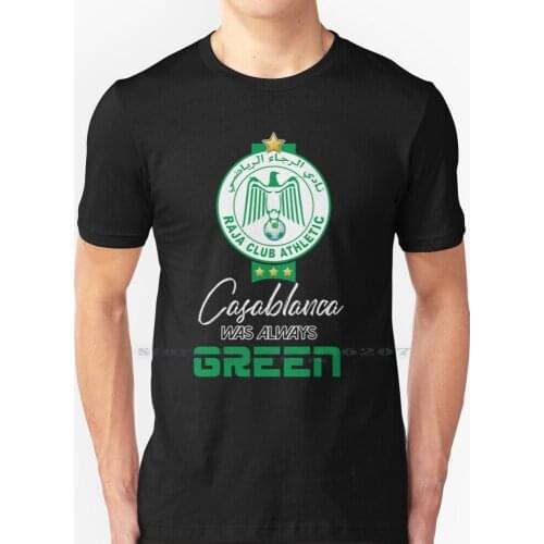 Raja Club Athletic Casablanca Morocco T Shirt 100% Pure Cotton Raja Club Athletic Casablanca Derby Raja Casablanca Derby