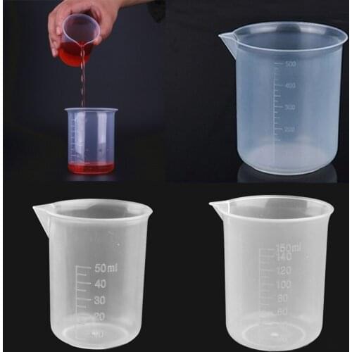 Graduated Measuring Cup Transparent Silicone Cup Kitchen Bar Supplies for Baking Beaker Liquid Without Handle Measuring Glasses