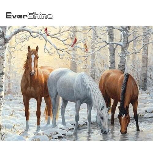 EverShine DIY Horse Diamond Painting Cross Stitch Kit Diamond Mosaic Animals Picture Rhinestones Diamond Mosaic Home Decor