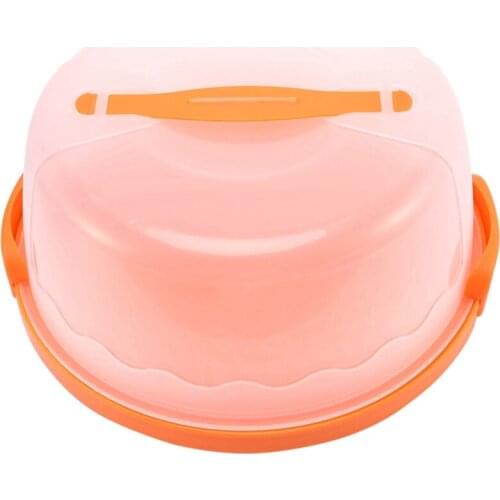 Round Cake Carrier Handheld Plastic Pastry Storage Holder Dessert Container Cover Case Birthday Wedding Party Supplies