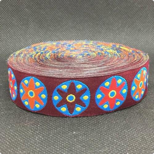 HOT!!! 2015 NEW wholesale 7/8'' 22mm Wide Flower color candy pattern Woven Jacquard Ribbon lace 10yards/lots KT2015052501