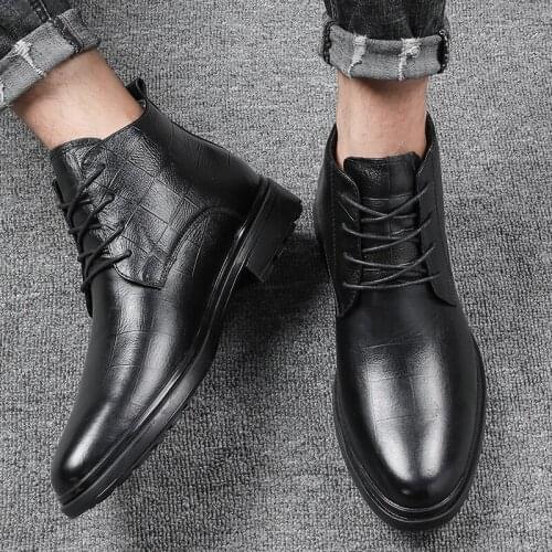 New England Boots Genuine Leather Men Boots 2019 New Arrival Autumn Ankle Boots Warm Winter Lace Up Mens Casual Boots