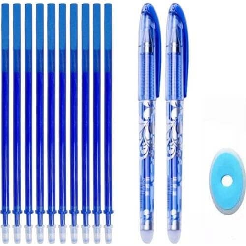 Erasable Pen Set 0.5mm Blue Black Color Ink Writing Gel Pens Washable handle for School Office Stationery Supplies