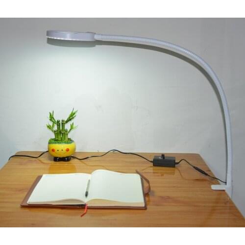 Long Arm LED Magnifier Lamp Ultra LED Dimmable Desk Table Pro Magnifying Lamps 8X Magnification for Crafts, Reading, Inspection