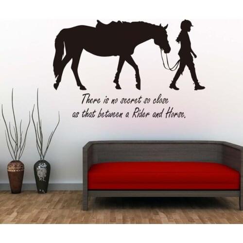 There Is No Secret So Close Girl And Horse Wall Sticker Quotes Removable Vinyl Removable Transfer Decal Room Stencil Mural Decor