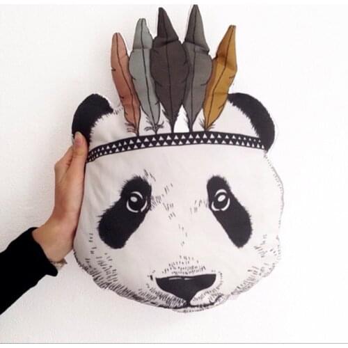 2016 New Fahion Baby StuffedToys Pillow Kids Room Bed Sofa Decorative Indian Panda Cushion Childrens Best Gift