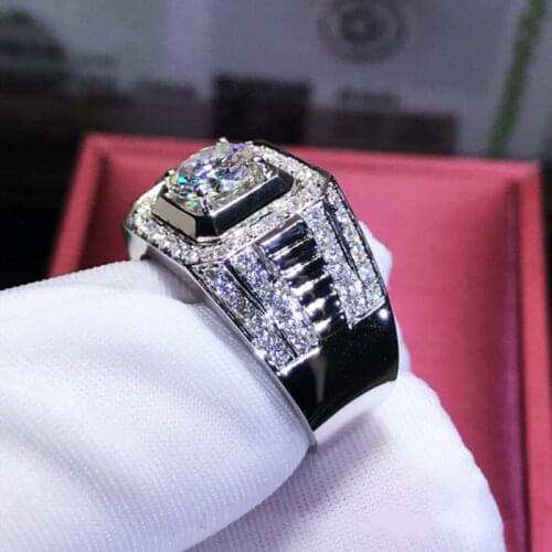 Shining White Zircon Full Crystal Rings For Women Men Punk AAA Zircon Engagement Ring Wedding Band Jewelry Size 5-12