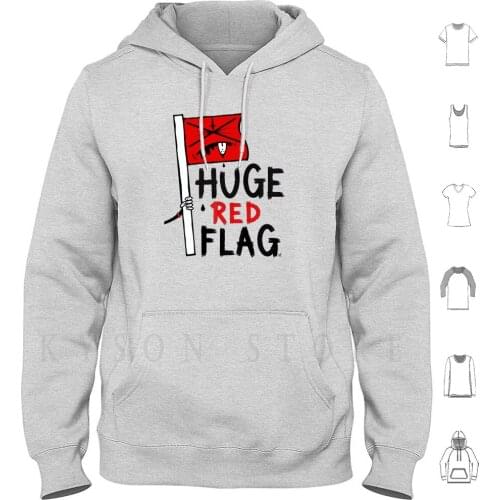 Huge Red Flag Hoodies Long Sleeve True Crime Crime Red Flag Red Flags Danger Warning Ssdgm Murderino Stranger