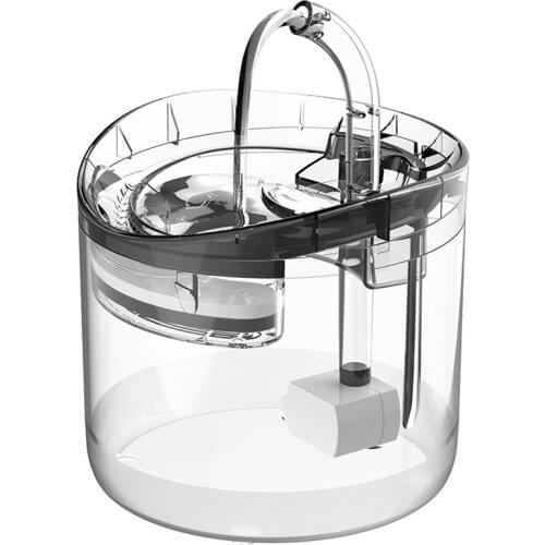 Dog Water Fountain with Faucet 1.8L Automatic Cat Water Dispenser Transparent Drinker Pet Drinking Feeder Bowl with Filters
