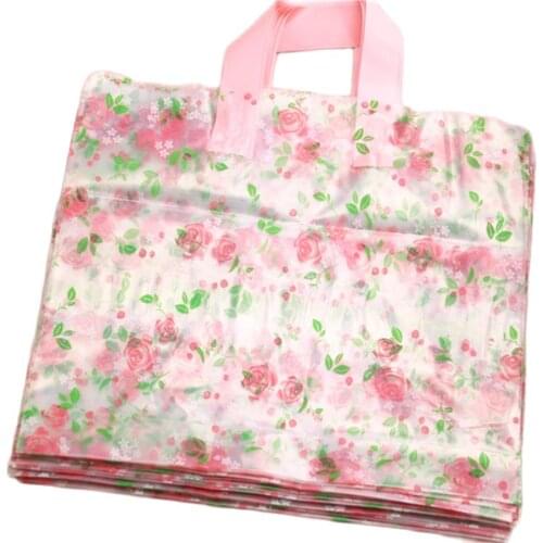 High-density Polythylene Eco-friendly Sachet Plastique With Rose Flower 10pcs/lot 29*35cm Large Wedding Gift Packaging Bags