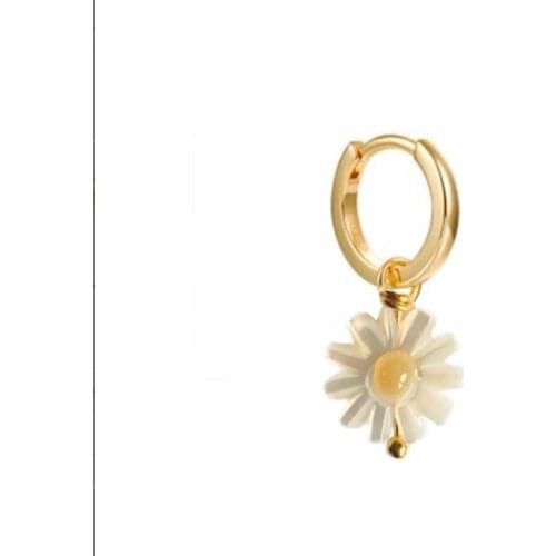 25 pairs) 10mm Daisy flower with 925 silver with gold plated earrings for women wedding jewelry brincos