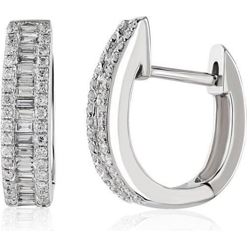 Symbol Gold 0.58 Carat Diamond Baguette Earring Piece Jewelry Rope Chain Charm Earring Jacket Bead Figure For Women