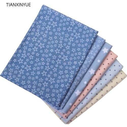 TIANXINYUE Twill yard fabric Cotton Fabric Patchwork Star Tissue Cloth DIY Quilting Sewing Sheets Dress Material