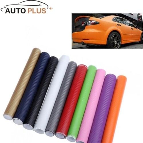 Universal 127*30CM 3D Carbon Fiber Film Vinyl Sticker Car Body/Interior Decoration Grey Red Black Gold White 10 Colors Optional