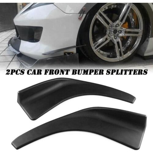 2PCS Universal Car Front Bumper Lip Splitter Diffuser Chin Spoiler Canard Deflector