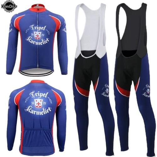 BEER Classic Cycling Jersey Men Long Sleeve Set 9D Gel Pad Thermal Winter Fleece And Thin Bicycle Clothing MTB Maillot Ciclismo