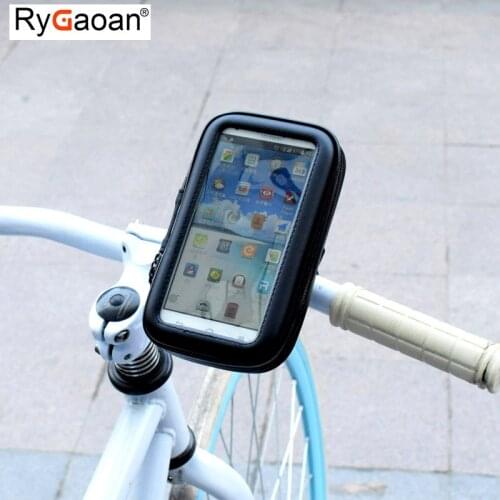 RyGaoan Bicycle Motorcycle Phone Holder telephone Support For Moto Stand Bag For Iphone Mobile GPS Bike Holder Waterproof Cover