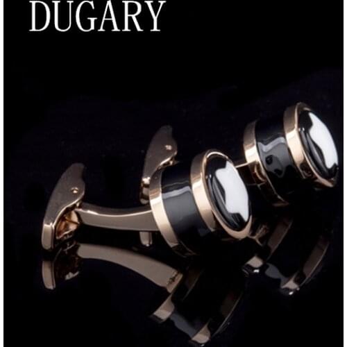DUGARY shirt cufflinks for mens Brand cuff buttons cuff links gemelos High Quality round Rose gold wedding abotoaduras Jewelry