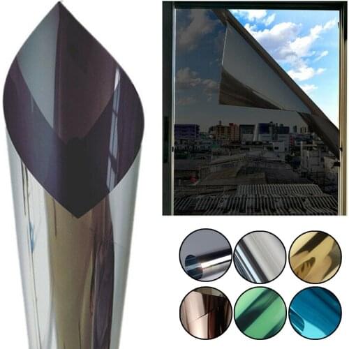 1pcs 1M Casement Film Mirror Effects Heat Reflective Glare Rejection Anti-UV Big Privacy Film For Home Sun Protection 30cm/40cm