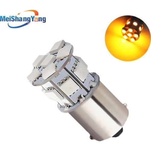 1156 PY21W BAU15S 13SMD Amber / YellowTail Brake Turn Parking 13 LED Car Light Lamp Bulb 12V Car Light Source
