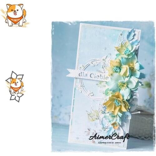 2PCS Poinsettia Flower Metal Cutting Dies Scrapbooking Stencil Decorative Embossing Craft Die Cuts Card Making New Dies For 2019