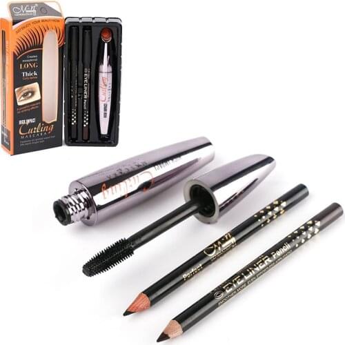 3pcs/set Mascara+2pcs Eye lip Liner Makeup Thick Mascara Volume Express Waterproof Cosmetics Eyes Para Lash Gel Makeup TSLM1
