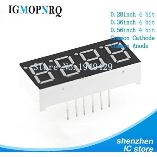 5pcs 7 segment Common Cathode Common Anode 4 Bit digital Tube 0.56inch Red LED Display LED Digital tube