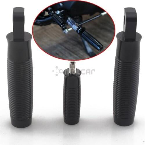Black Aluminum Custom Motorcycle Non-Slip Footrest FootPeg+ Shifter 10mm For Harley SportsterXL883 48 72 Dyna Fat Boy Honda