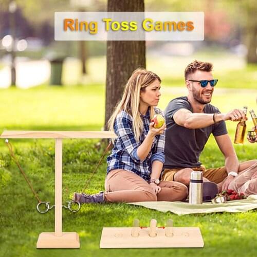 Hook And Loop Wooden Ring Toss Game Handmade Toss Hook Board Games For Adults Children Party Wooden Drinking Game Toy