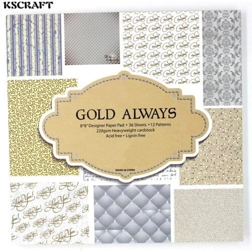 KSCRAFT 36sheets/lot 8" Love You Pattern Decorative Scrapbooking Kit DIY photo album background Art paper