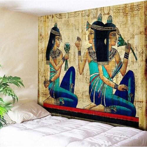 Indian Tapestry Wall Hanging Vintage Egyptian Art Mural Buddha Statue Decorative Wall Rug Bohemian Hippie Tapestries Wall Cloth