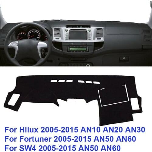 For Fortuner 2005-2015 AN50 AN60 Car Dashboard Cover Dash Mat Dashmat Mats Sun Shade Pad Instrument Platform Accessory Carpet