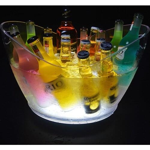 Boat Shaped Led Rechargeable Acrylic Ice Buckets Luminous wine whisky drink cooler Bars Nightclubs Champagne Beer Wine Holder