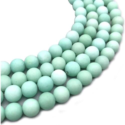 Frosted Blue River Amazonite matte beads natural stones Round loose beads 6 8 10 12 mm for jewelry making bracelet necklace diy
